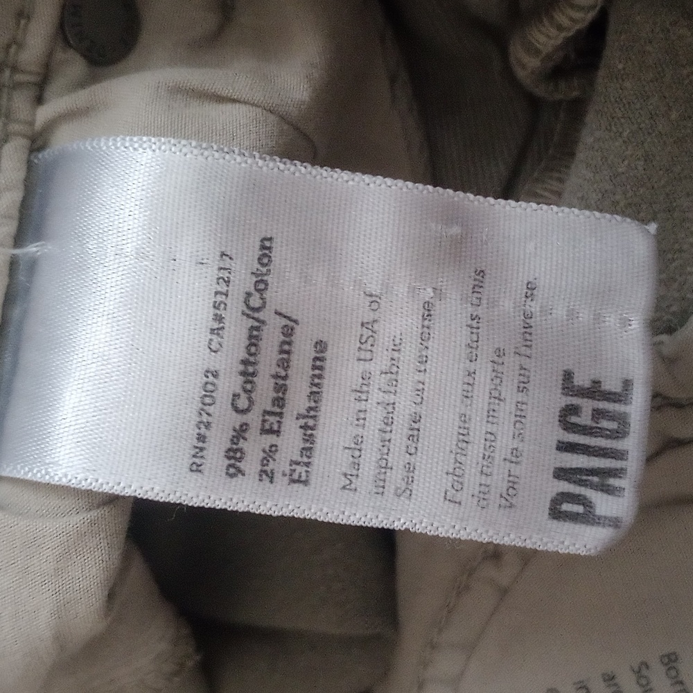 PAIGE Army Green Women's Straight Leg Jeans. Size 27 - Picture 3 of 6